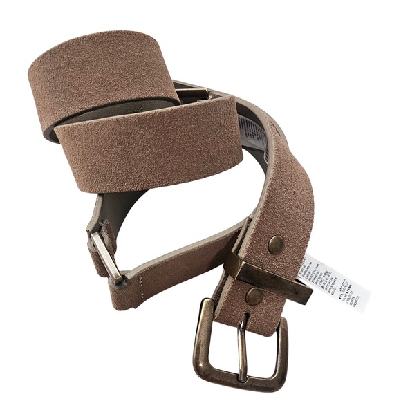 GAP Accessories - Banana Republic Womans Suede Leather Belt Tan Brass Buckle Small Boho Festival